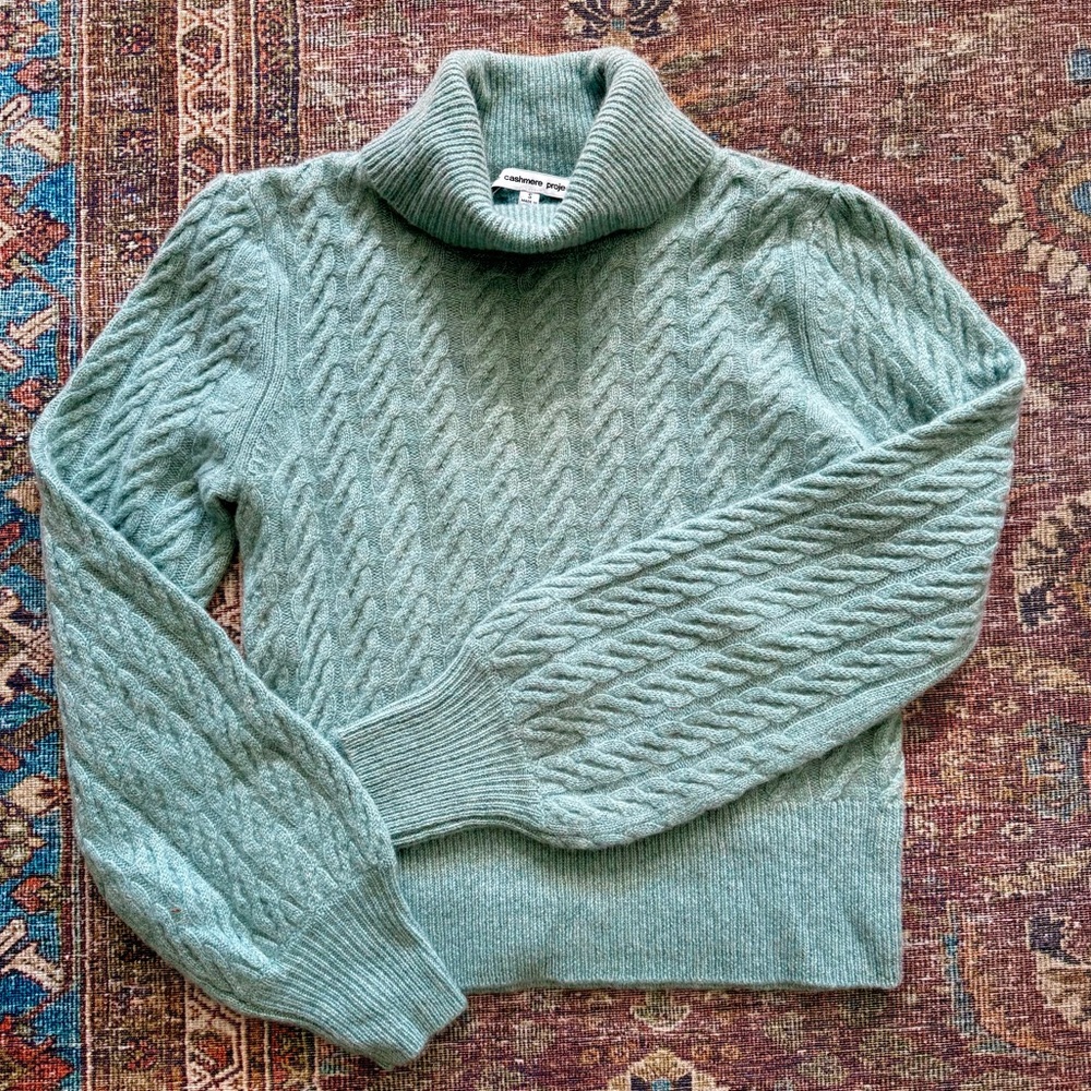 Cashmere Project Teal Turtleneck
